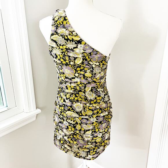 NEW Zara Off-Shoulder Rouched Floral Dress - Picture 4 of 7